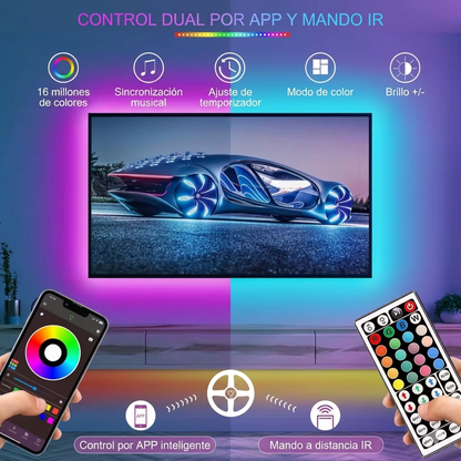 Tira LED RGB con App 5–30m para Decoración