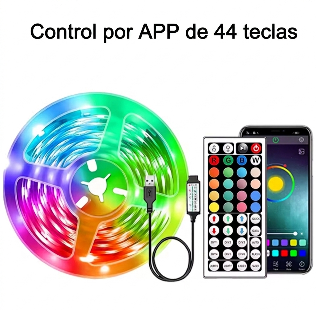 Tira LED RGB con App 5–30m para Decoración