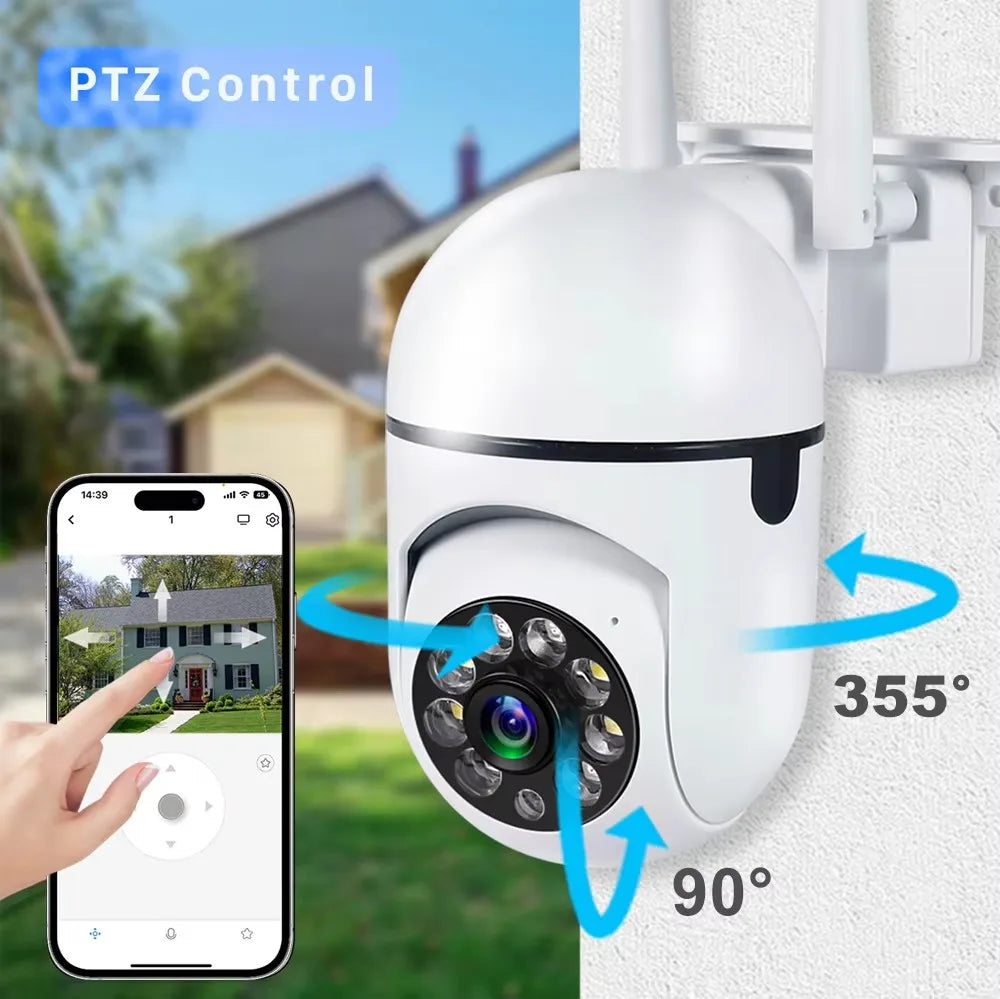 Cámara de Seguridad PTZ con Seguimiento Inteligente WiFi 8MP con Zoom 4X y Visión Nocturna
