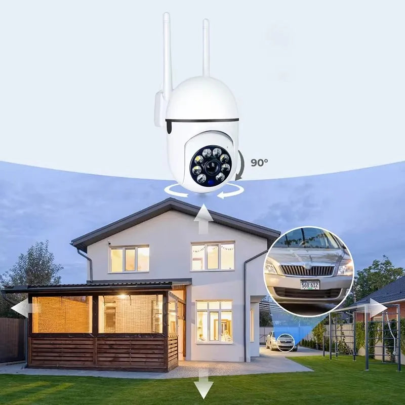 Cámara de Seguridad PTZ con Seguimiento Inteligente WiFi 8MP con Zoom 4X y Visión Nocturna
