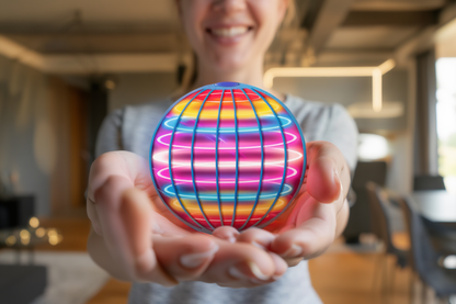 Pelota Voladora Giratoria LED – Juguete Interactivo