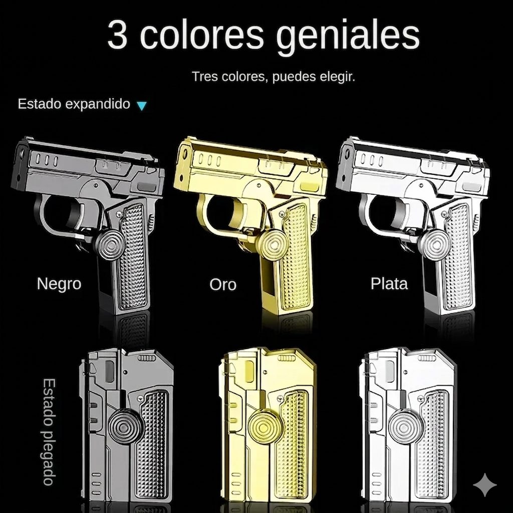 Encendedor plegable con forma de pistola