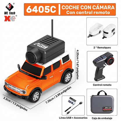 Auto RC con Cámara en Vivo - Control desde App o Control Remoto