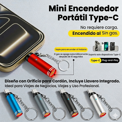 Encendedor USB-C Mini Portátil para Móvil