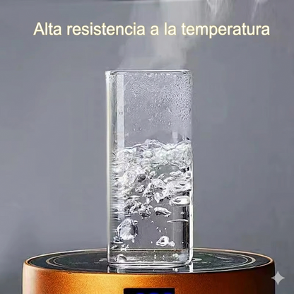 Taza de Cristal con Tapa y Bombilla