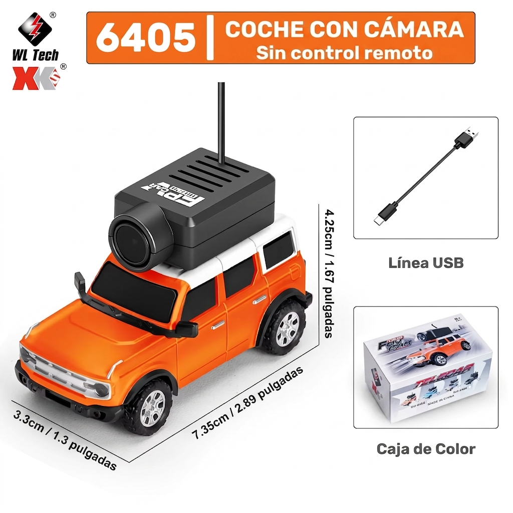 Auto RC con Cámara en Vivo - Control desde App o Control Remoto