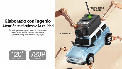 Auto RC con Cámara en Vivo - Control desde App o Control Remoto