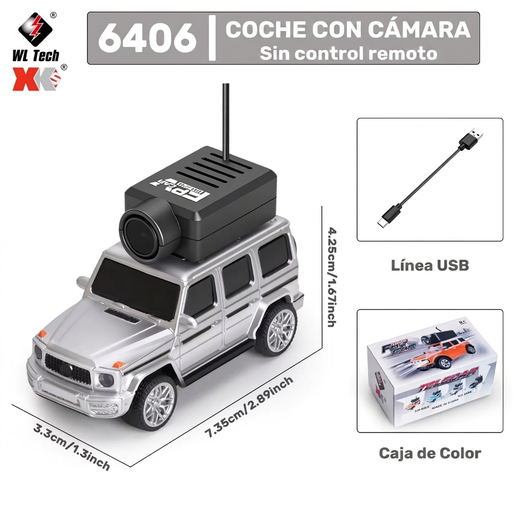 Auto RC con Cámara en Vivo - Control desde App o Control Remoto