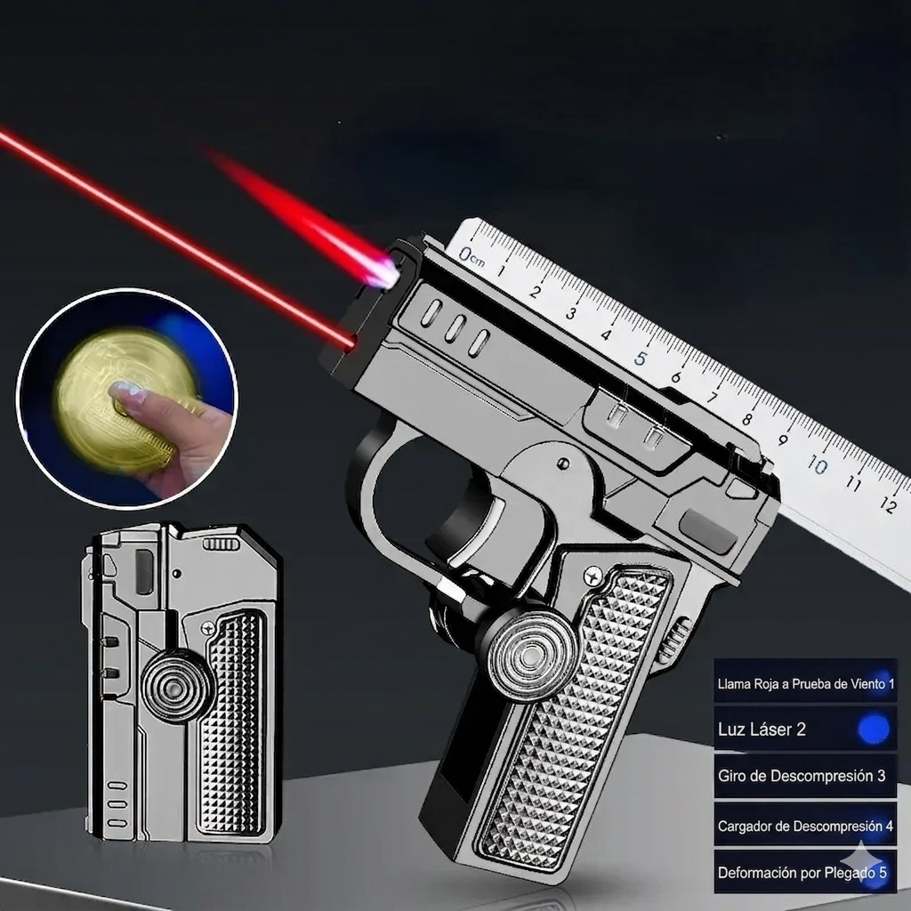 Encendedor plegable con forma de pistola