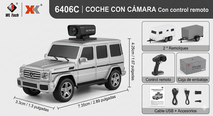 Auto RC con Cámara en Vivo - Control desde App o Control Remoto