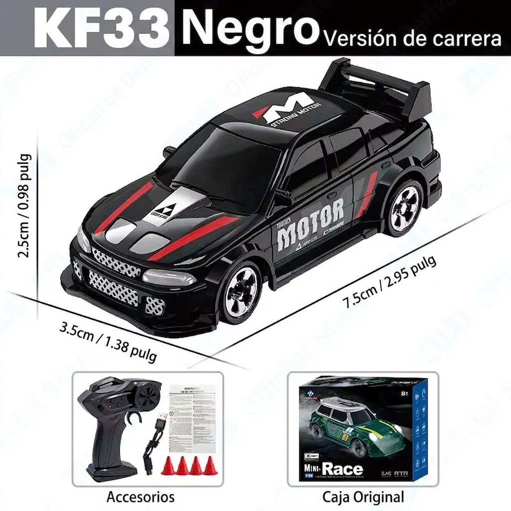 Auto RC Drift 1/64 KF20 · Control Remoto 2.4G 4WD · Mini GTR Racing