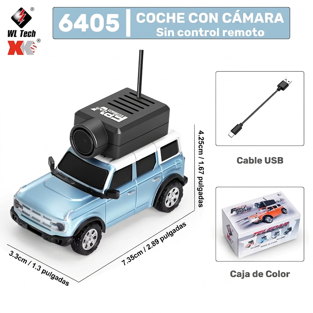 Auto RC con Cámara en Vivo - Control desde App o Control Remoto