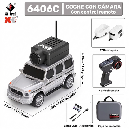 Auto RC con Cámara en Vivo - Control desde App o Control Remoto