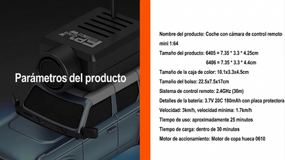 Auto RC con Cámara en Vivo - Control desde App o Control Remoto