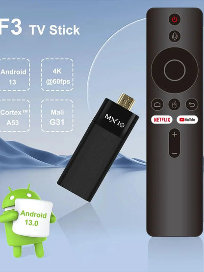 TV Stick Android 4K Ultra HD MX10-F3 2GB/8GB