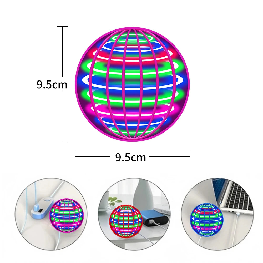 Pelota Voladora Giratoria LED – Juguete Interactivo
