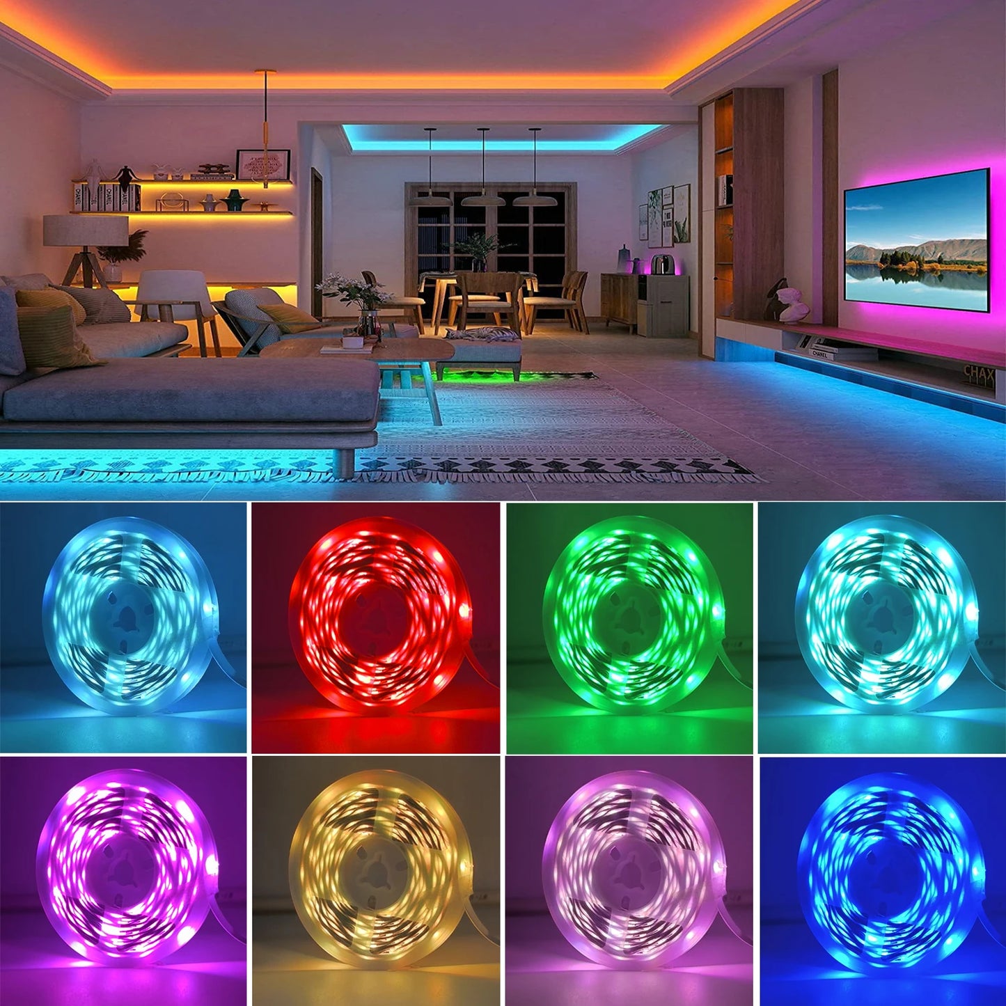 Tira LED RGB con App 5–30m para Decoración